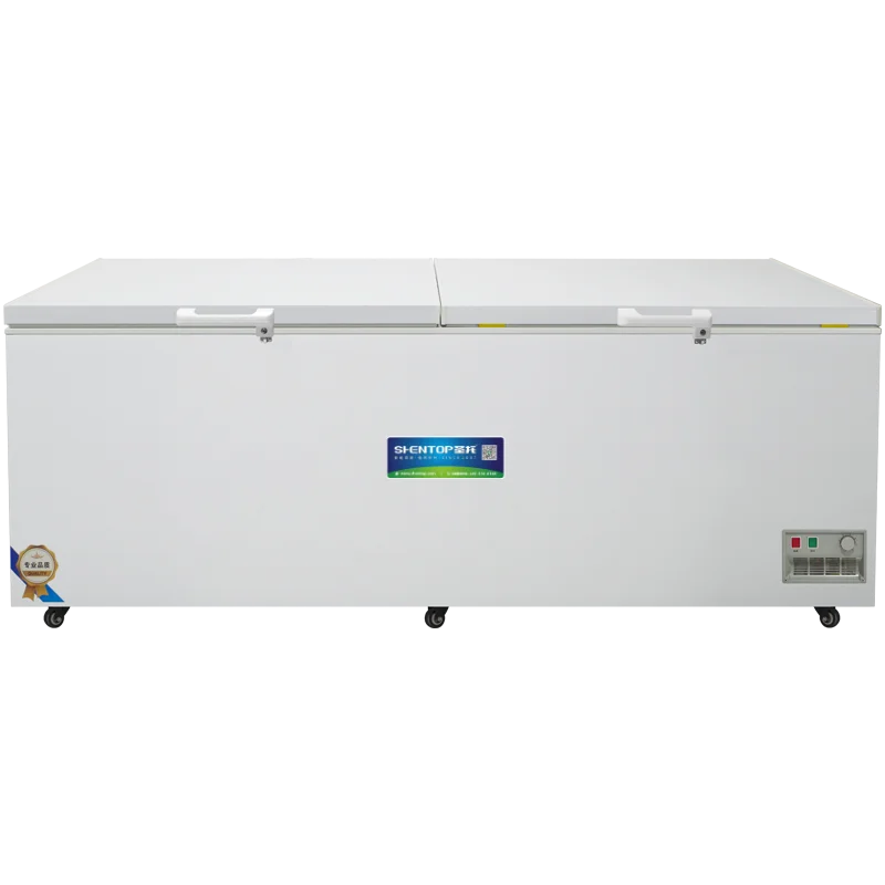 Used commercial glass door island freezer