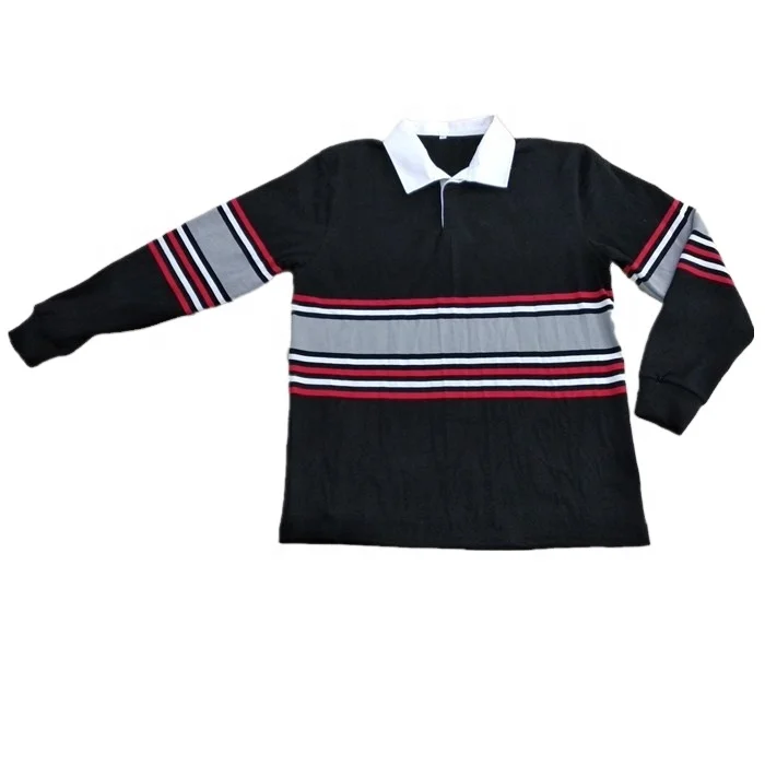 Long sleeves 100% cotton custom rugby jerseys