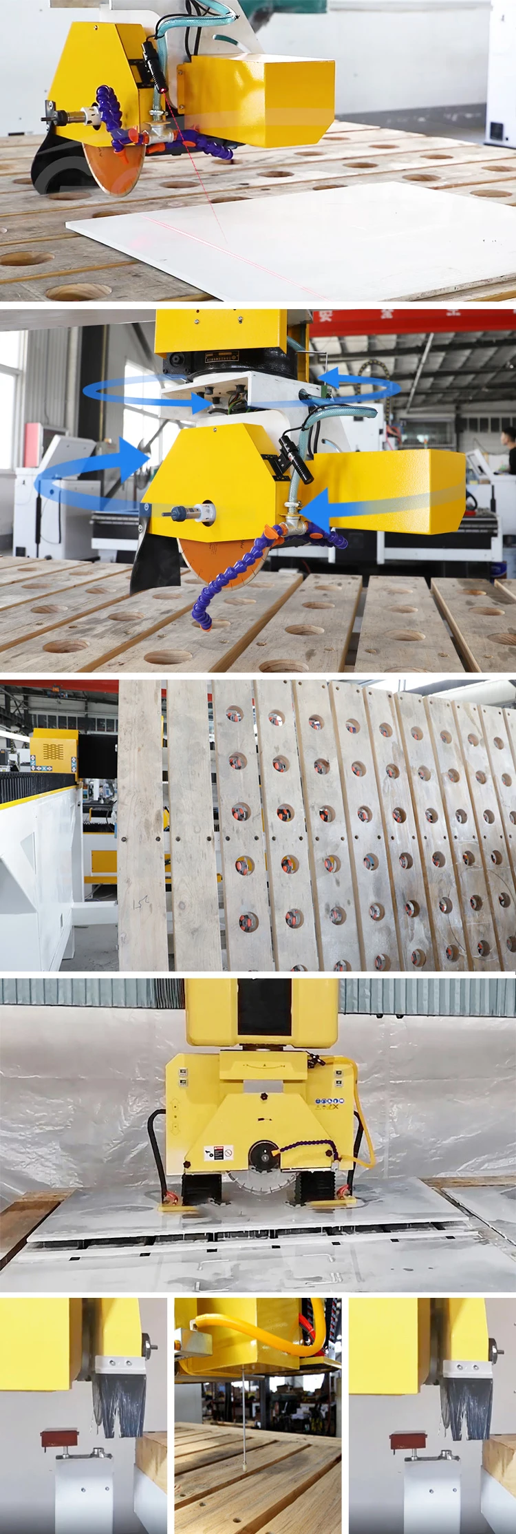 MISHI multi function cnc 5 axis bridge saw bridge blade stone cutting machine bridge saw motor