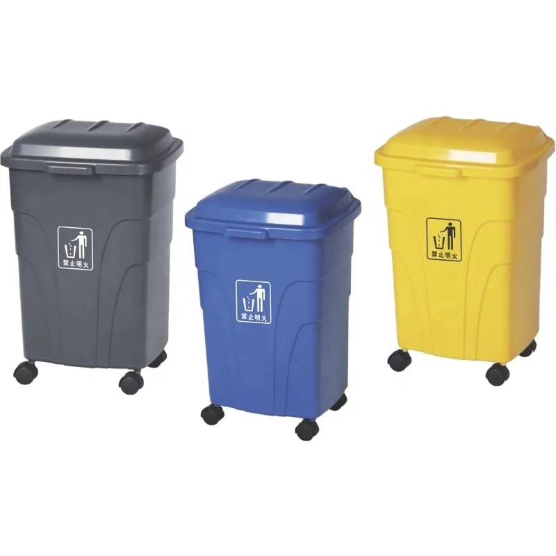 plastic wheeled recycle waste bin trash can with lid for sale