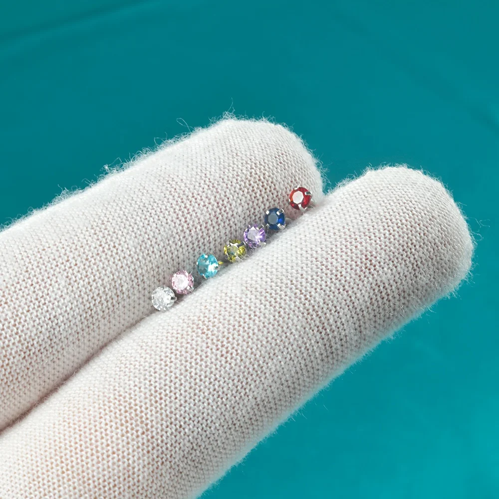 Surgical Steel Eyebrow Barbell Piercing Curved Star Cubic Zirconia Labret Lip Daith Helix Rook Earring  Wholesale