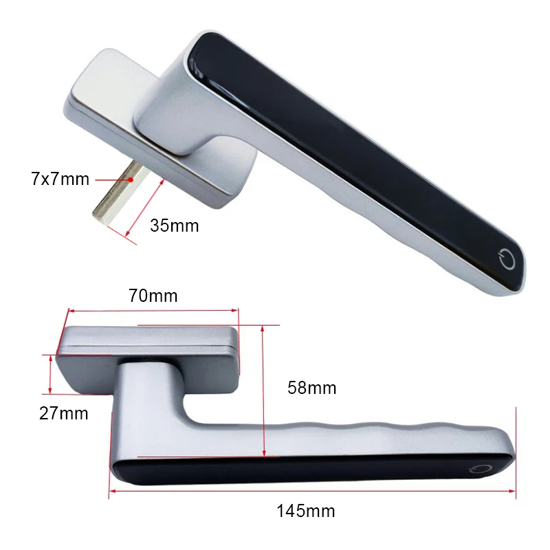 Door and Window Accessories L Type Window Handle Lock Aluminum Alloy Password Handle Window Fingerprint Smart Handle Lock