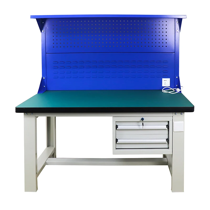 
Industrial Workbench Mechanics Work Bench Electronic Work Table with Rack heavy duty workbench  (1600157524075)