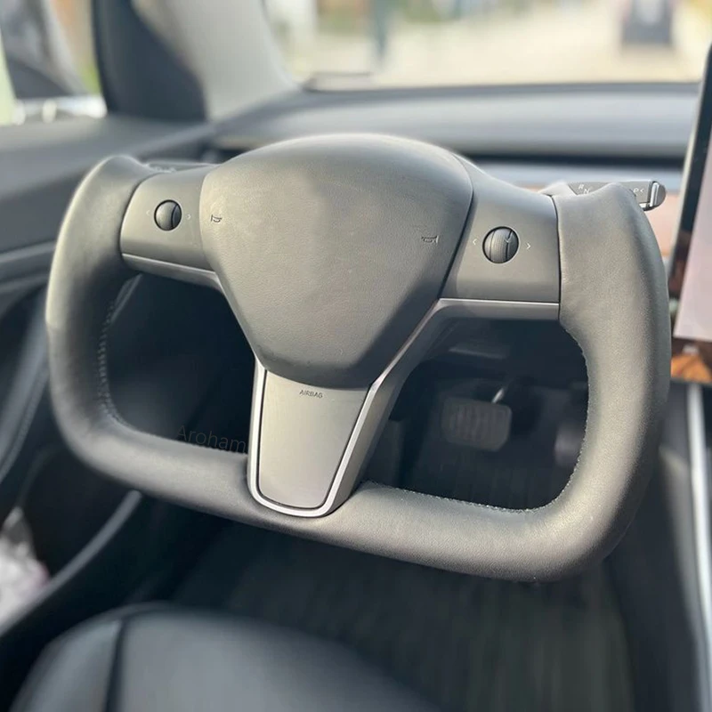 For Tesla Yoke Alcantara Aroham Matte Carbon Fiber Steering Wheel For Tesla Model Y Model 3 2017 2018 2019 2020 2021