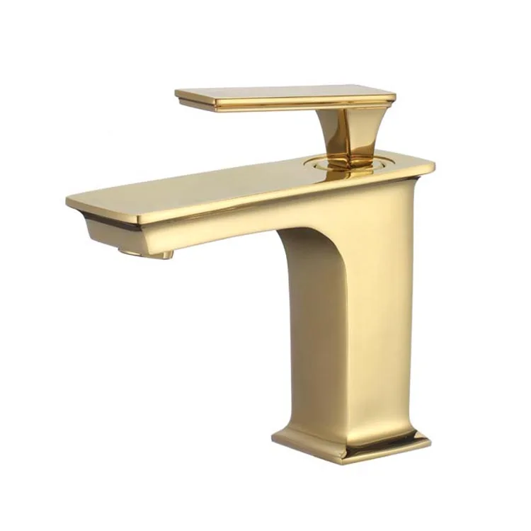 Gold Basin Faucets Single Hole Bathroom Sink Faucet Single Handle Brushed Gold Bathroom Faucet Vanity Mixer Water Tap