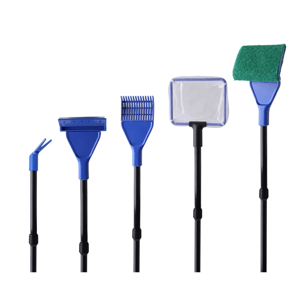 
Aquarium Cleaning Tools Telescopic Pet Cleaner Kit Multifunctional Long Handle Tank Accessories 