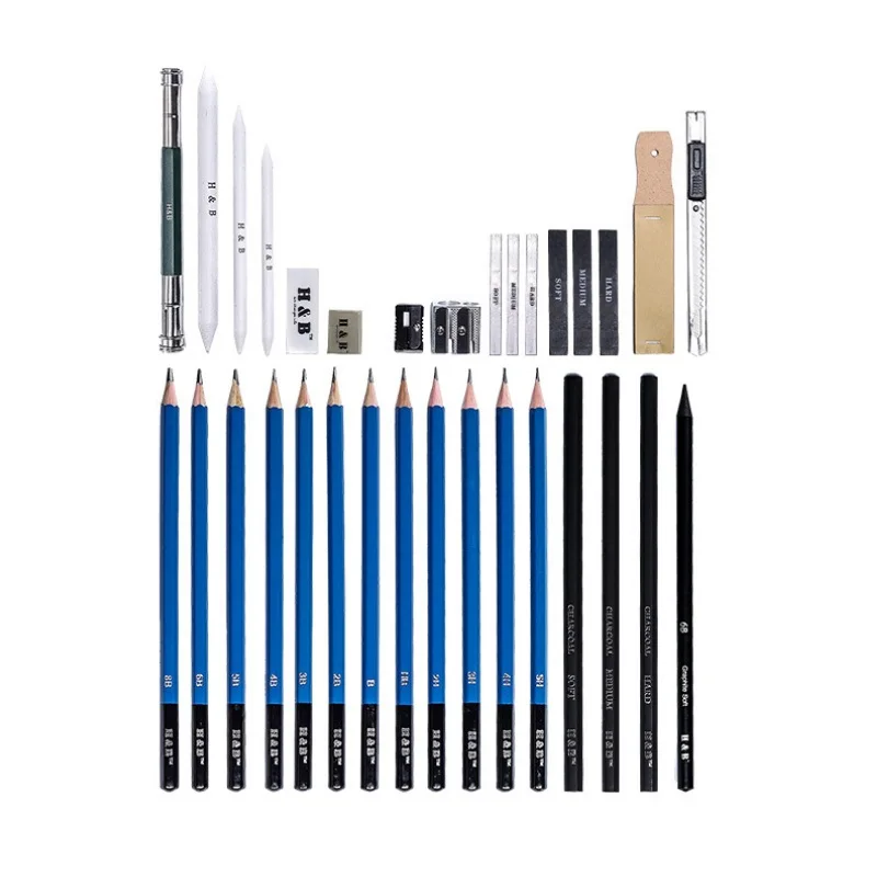 32 Pieces Professional Art Set Drawing Set and Sketch Pencil Kit
