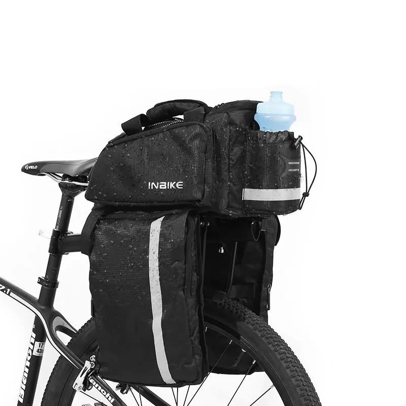 Oem 3 in 1 Bicycle Bags Large Capacity Waterproof Travel Carrier Bicycle Pannier Bicycle Rear Rack Bag
