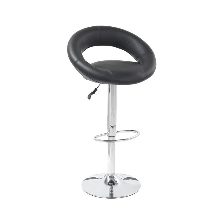 
Китайский барный стул, черный барный стул из искусственной кожи, регулируемый высокий стул для бара 