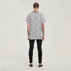 allover screen prining tall cotton t shirt