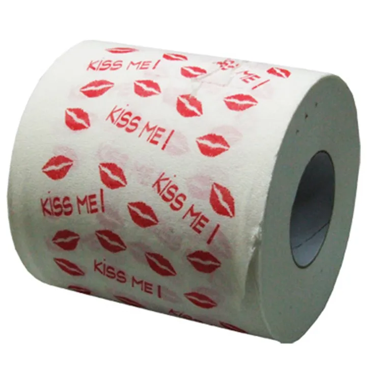 Custom Design Creative Funny Valentines Day Gag Gift Kiss Custom Colored Toilet Paper Roll