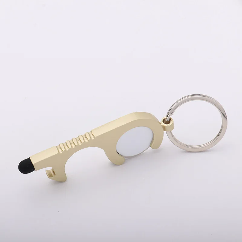 DIY blank consumables thermal transfer tokens with contact door opener keychain can be customized factory supply