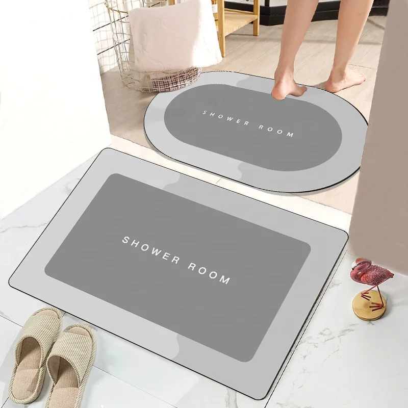 Bathroom Diatom Mud Floor Door Matt Custom Bath Mat Water Absorbent Non-slip Diatomite Mat