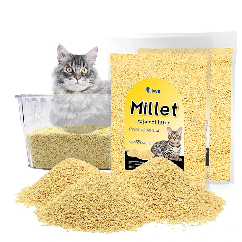 Sustainable Eco-Friendly Cat Waste Litter Flushable Tofu Sand with Dust-Free Millet Starch Corn Starch Pea Fiber for Cats