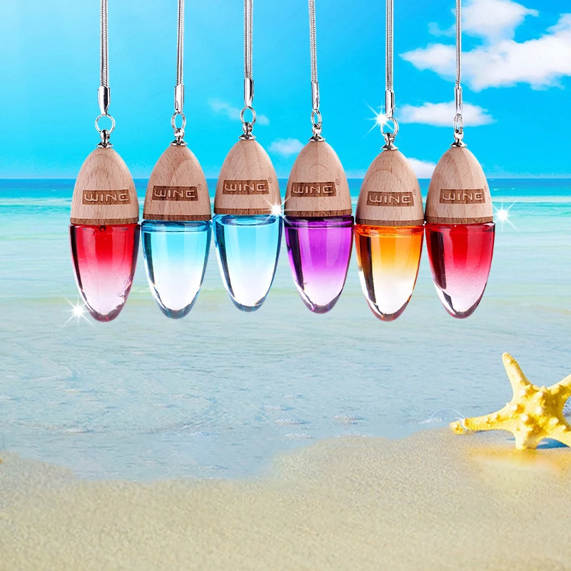 Water Drop Shaped Essential Oil Vehicle Mounted Fragrance Empty Bottle Simple Car Perfume Pendant