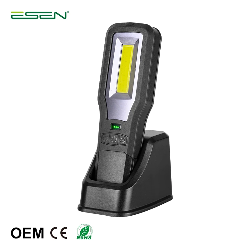 500lm Magnetic Rechargeable Waterproof Handheld type C COB LED Work Light with charging base