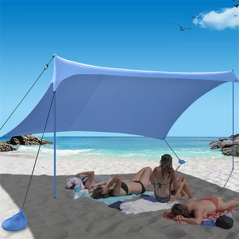 Outdoor Durable Beach Shade Canopy Beach Tent Sun Shelter with UPF50+ Protection for Beach Camping