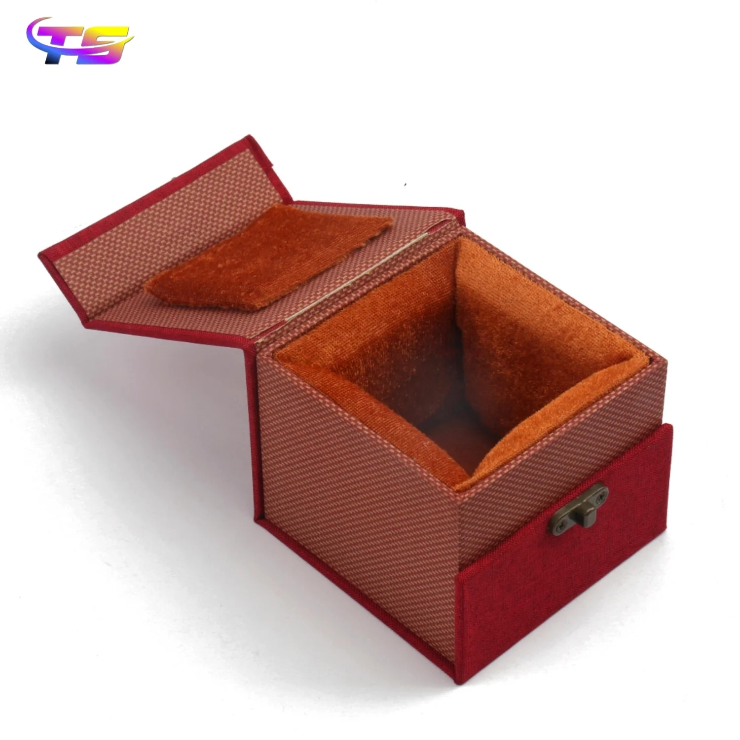 Luxury Custom Gift Box With Logo Made Of Cotton Linen Curved Buckle Brocade Box For Perfume  Jewelry Packaging