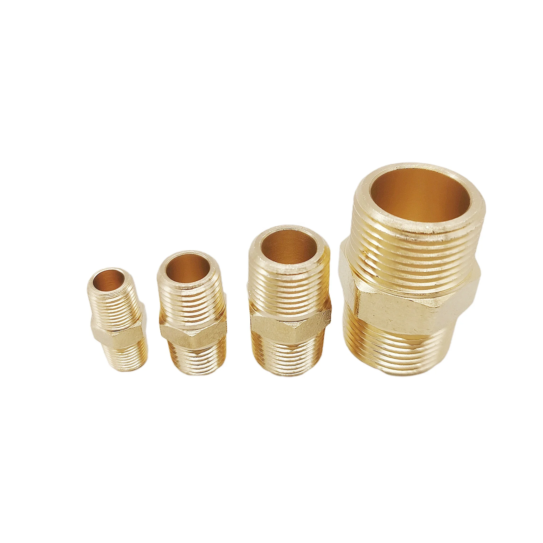 Латунный Шестигранный патрубок (MIP X MIP) NPT Мужской Твердый латунный шестигранный равный Адаптер для труб