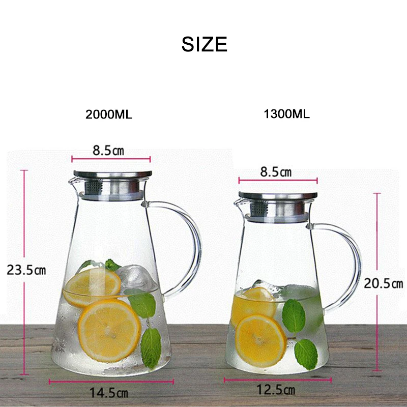 hot cold water jug pitcher borosilicate glass water carafe