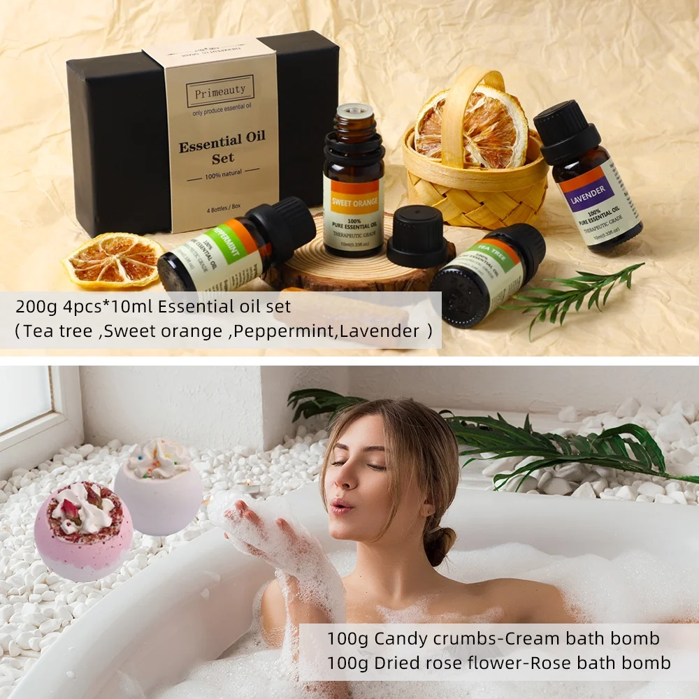 2022 gift box set dropshipping family aromatherapy women men spa self care towel bath bomb perfume essential oil gift set