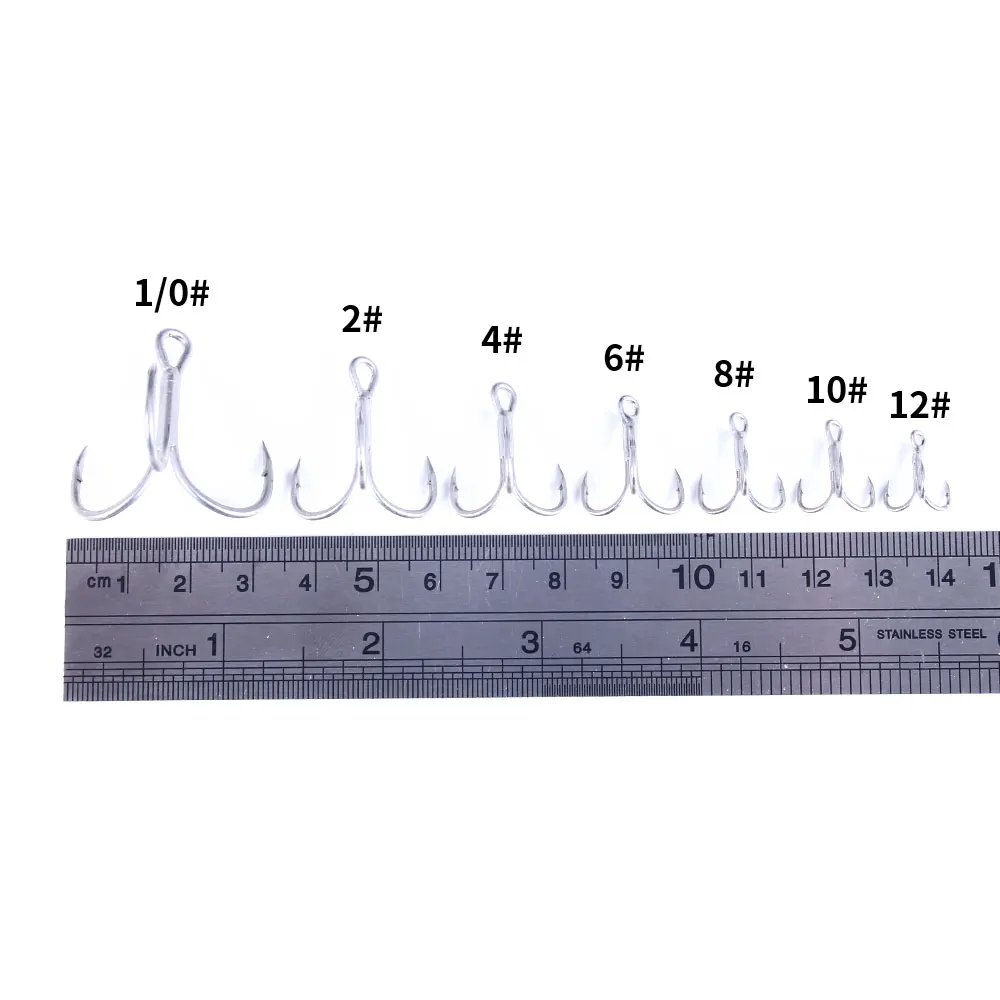 Hook Fishing HENGJIA Quality Rustproof Size 2-1/0 Strong Sharpening Treble Hook Strengthen Blood hook