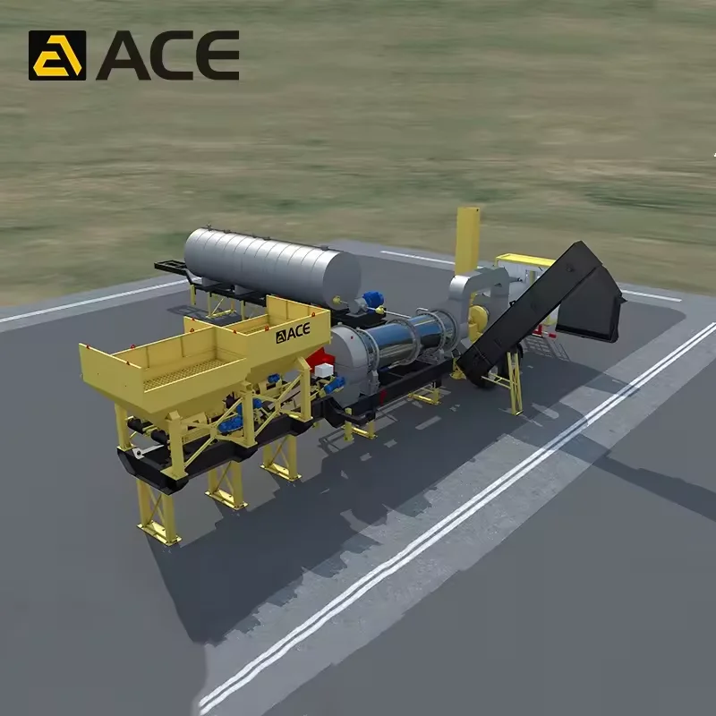 Iap40 40t/h Asphalt Mobile Plant Portable Asphalt Drum Mix Plant Large Concrete Batch Mixing Plant 9 Drums Low Prices For Sale