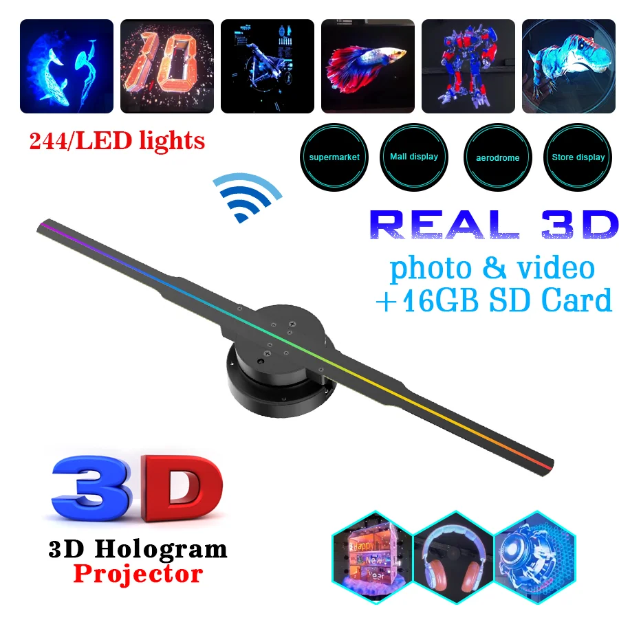 Holographic high-definition screen 42cm naked-eye 3D suspension imaging three-dimensional LED player projector