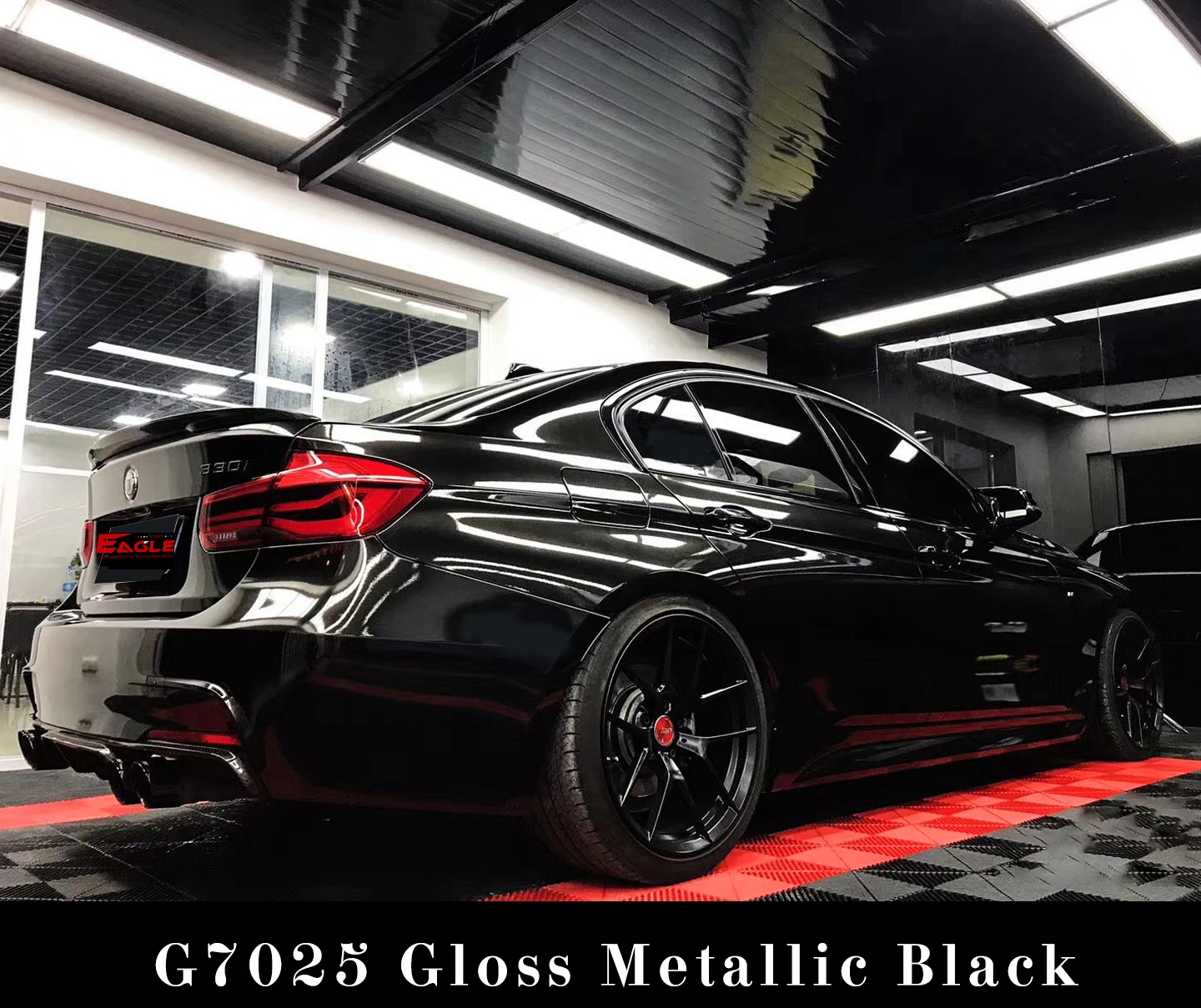 Бесплатный образец, оптовая продажа, блестящая виниловая пленка для автомобиля с металлическим блеском черного цвета