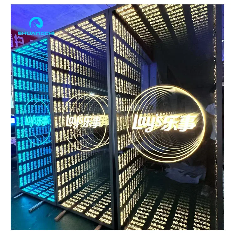 New Products Wall Art Decor Optical Illusion Rectangle Round Triangle Octagon Infinity Mirror Signage Logo Letters