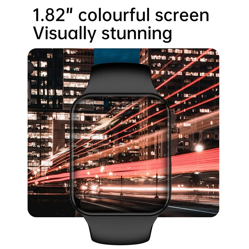  2021 IWO 7 Смарт-часы для женщин 1 82 дюйма Full Touch IP68 Водонепроницаемый фитнес-трекер мужские