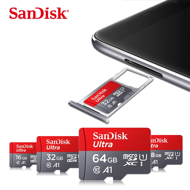  SanDisk 16 ГБ 32 64 Гб 128 200 256 400 флеш-накопитель TF micro SD карты A1 Ultra A2 карта памяти