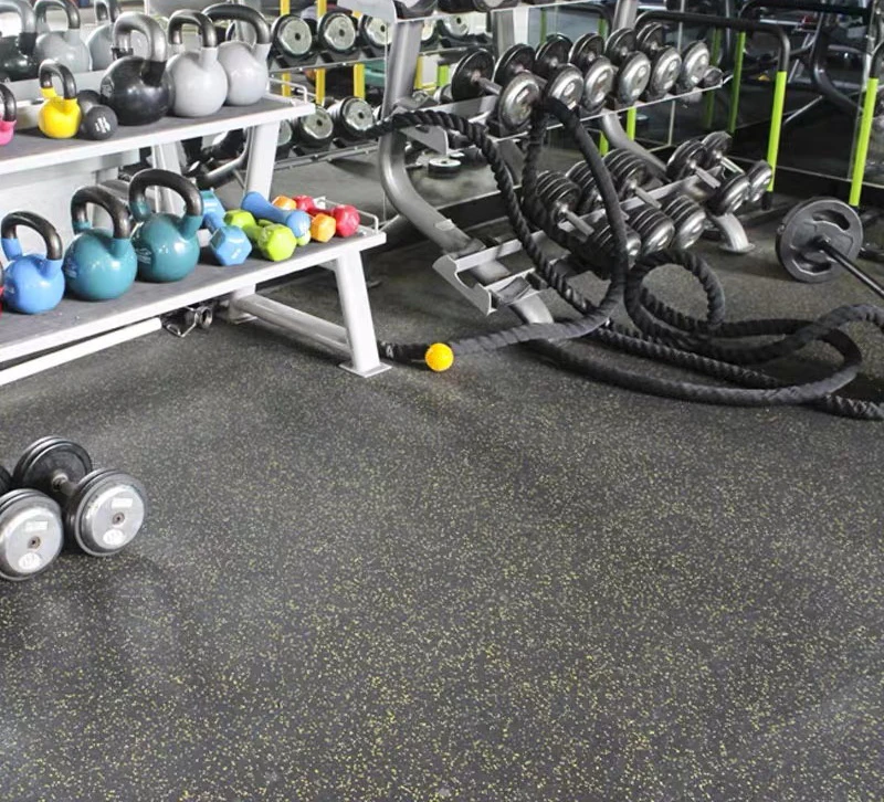 
12 mm rubber flooring gym mats shock absorbing rubber SBR with EPDM Granules flooring for gym studio 