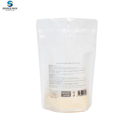 High quality Sourcepack Customized Recyclable rice paper stand up bags with clear window grain paper bags