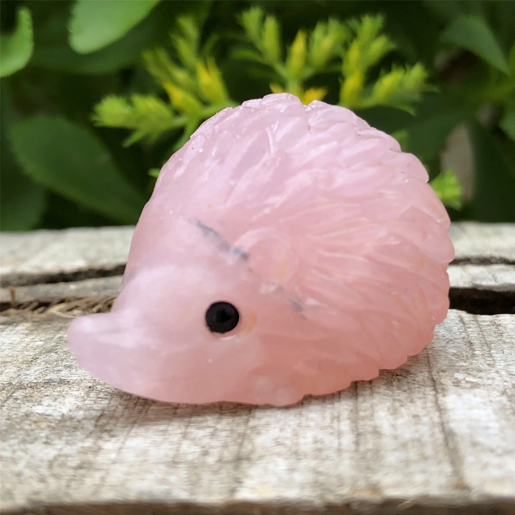 
Natural crystal carved hedgehog cluster aura angel quartz colorful for gift 
