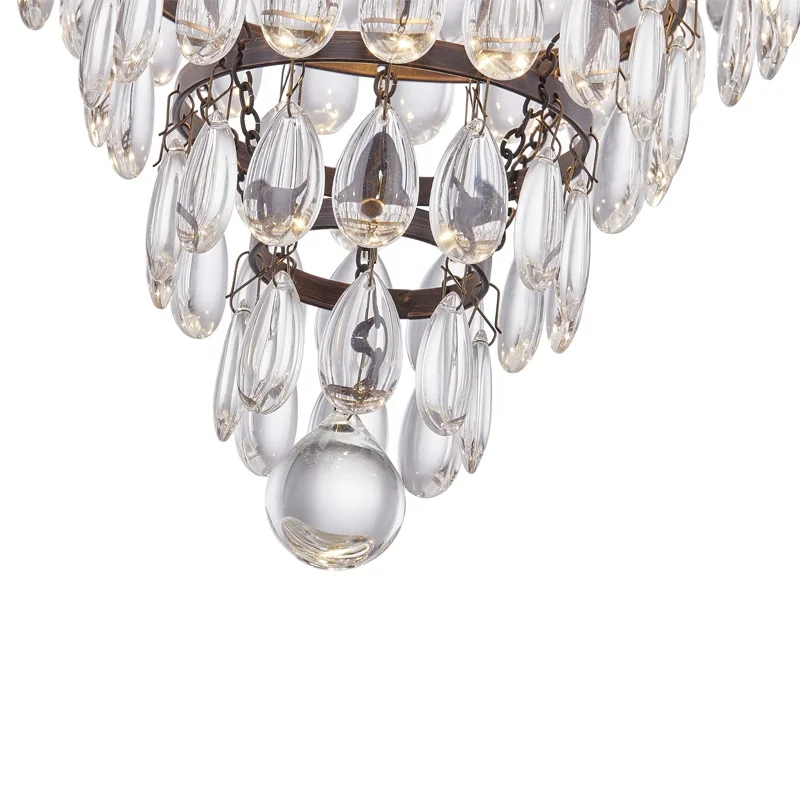Modern chandelier ORB finish and crystal Ceiling Lights 2-Light E12 for home led flush mount