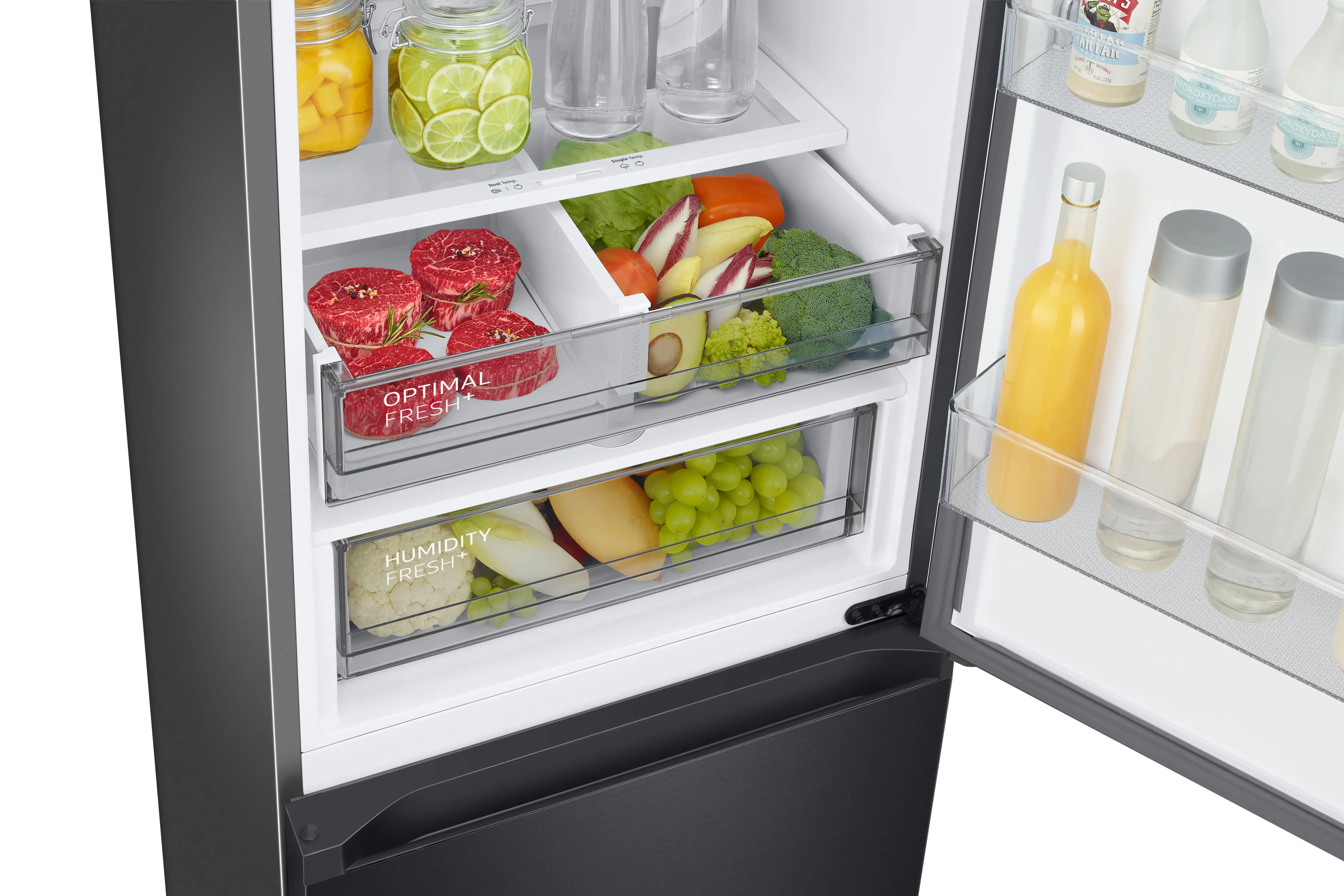 Samsung Brand Combi Fridge Freezer BESPOKE AI RB38C7B6AB1/EF Total No Frost 2M Capacity 387L Energy Efficiency Wifi Integrated
