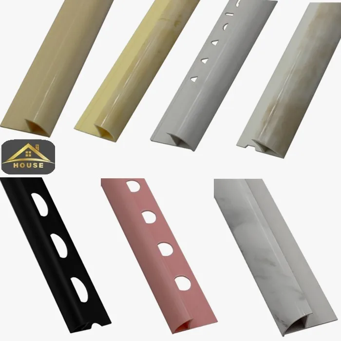 Foshan FSF Free sample Round opened Shaped PVC different color Tile Trim for corner and wall decoration