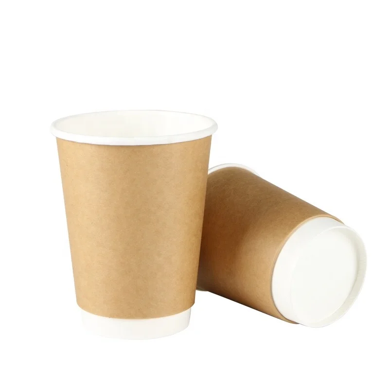 disposable double wall paper cup wholesale 8oz insulated paper cup  compostable double wall paper coffee cups