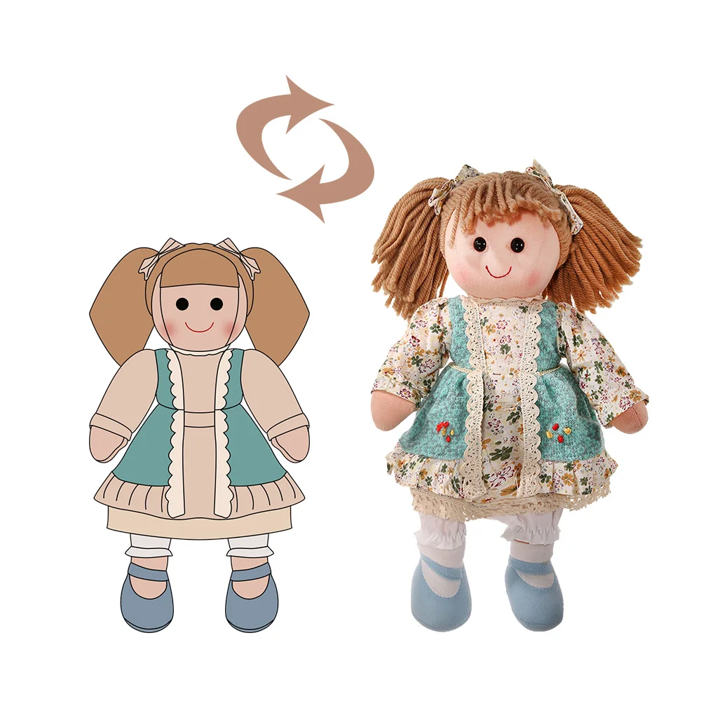 Оптовая продажа, мягкая плюшевая тряпичная кукла, чистая с розовым платьем, дешевая индивидуальная тряпичная кукла принцессы для детей