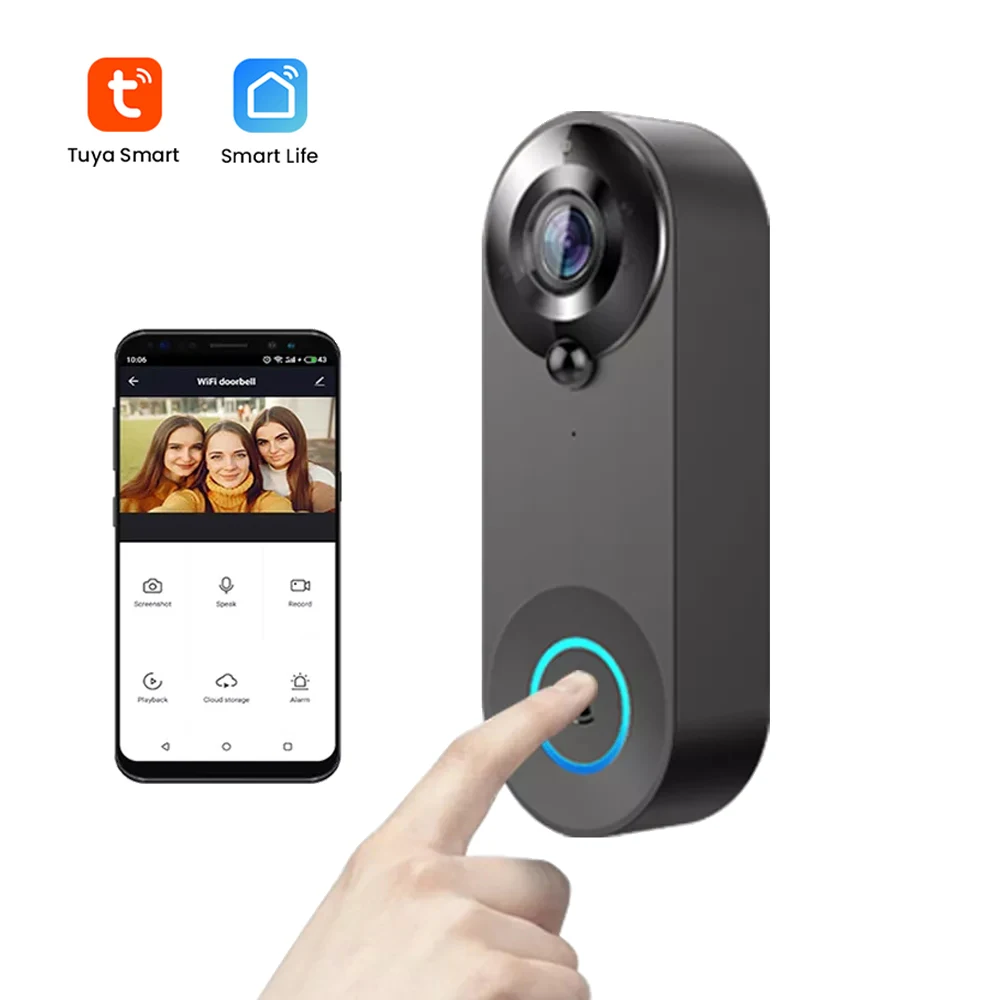 Дверной смарт-звонок Tuya Wi-Fi 1080P FHD ИК ночное