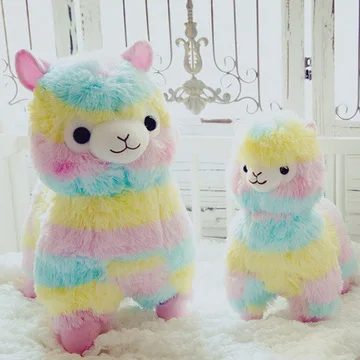 Factory Custom Colorful Alpaca Plush Soft Toy Cute New Style Cartoon rainbow Doll