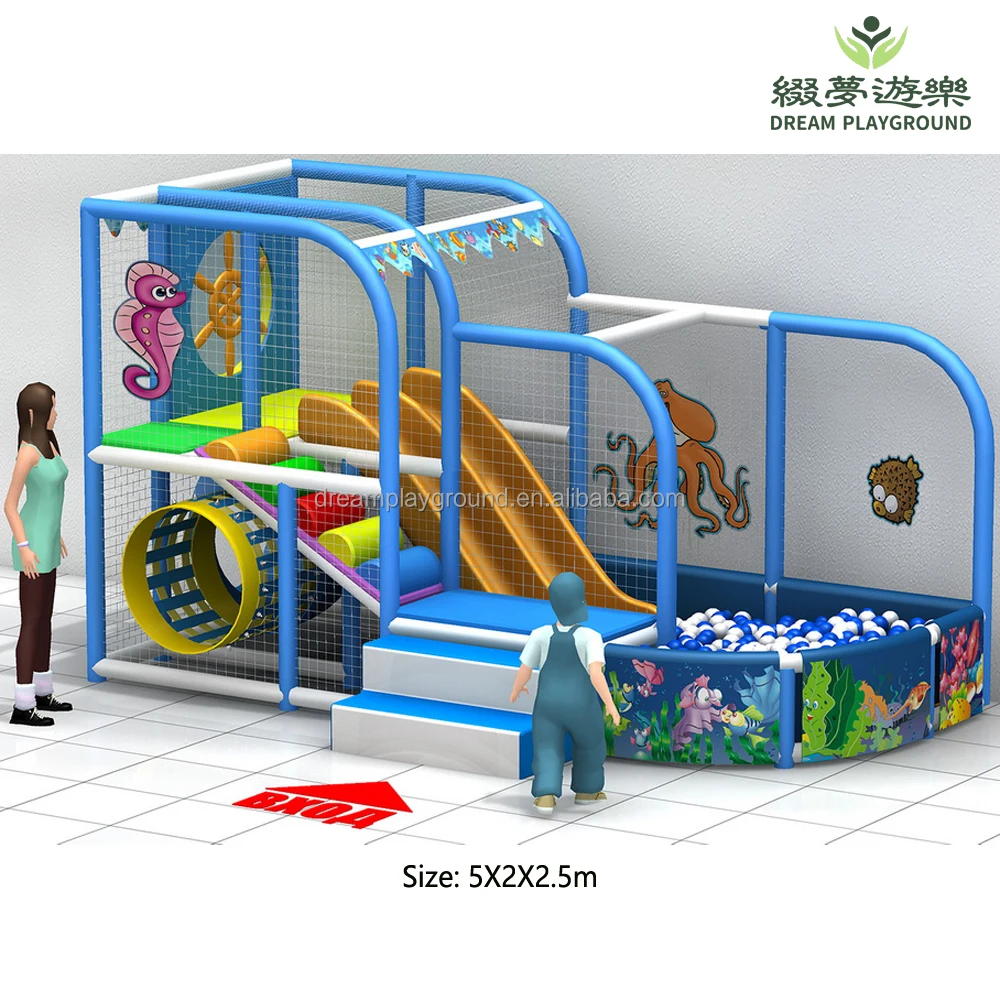 Dream customizable baby toddler children indoor small play area trampoline slide climber ball pool mini playground for kids