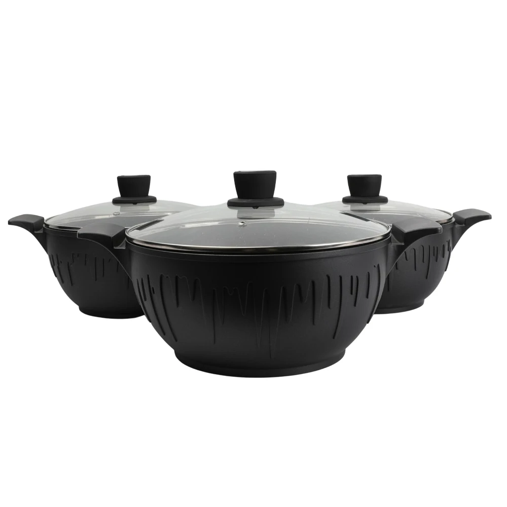 Amercook kylie house hold granite cooking frypan nonstick set aluminum cookware pot set