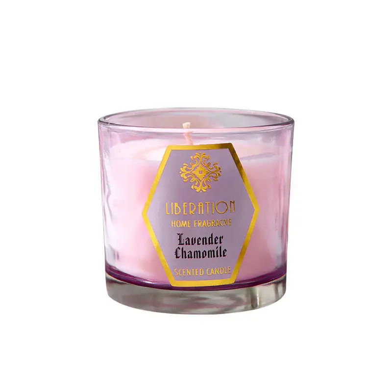 Luxury Private Label Candles Scented Custom Dropship Baby Shower Favors Short Colorful Glass Handmade Vegetable Scented Candle
