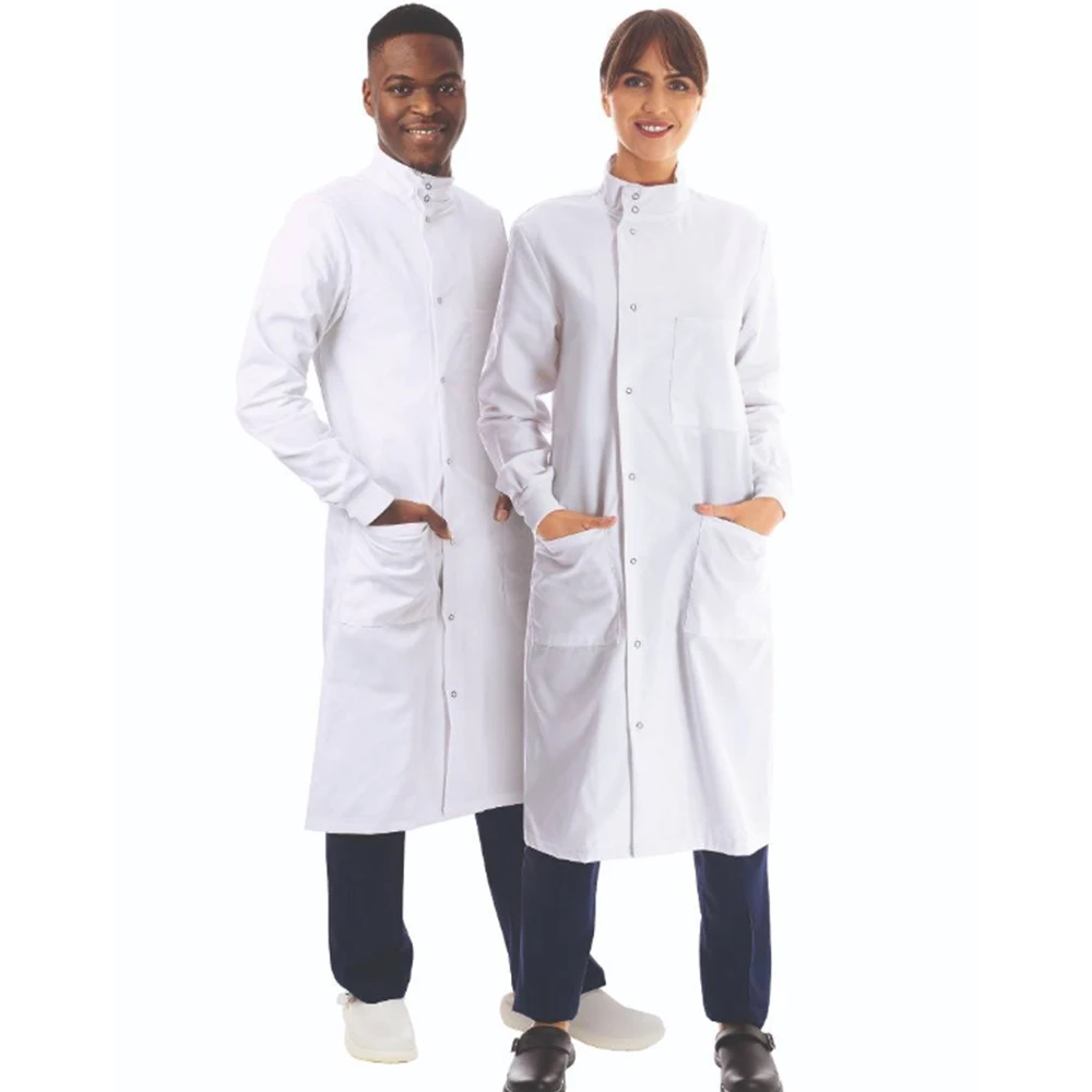 Unisex Doctors Coat Medical Lab HYGIENE Food Industry Laboratory Nursing Overall White Lab Coat