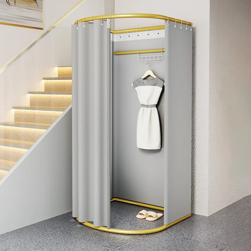 Jane love Clothing Store Boutique Metal Movable Portable Fitting Room Luxury Changing Room Dressing Room with Curtain