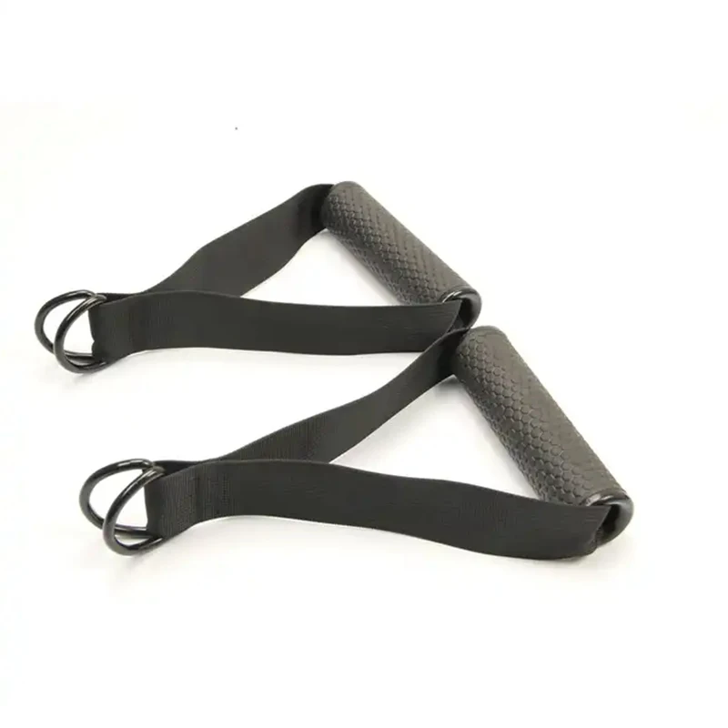 Upgraded Non-slip Cable Machine Attachments Resistance Bands Handles Grips Fitness Strap Stirrup Handle Cable With D Metal Ring