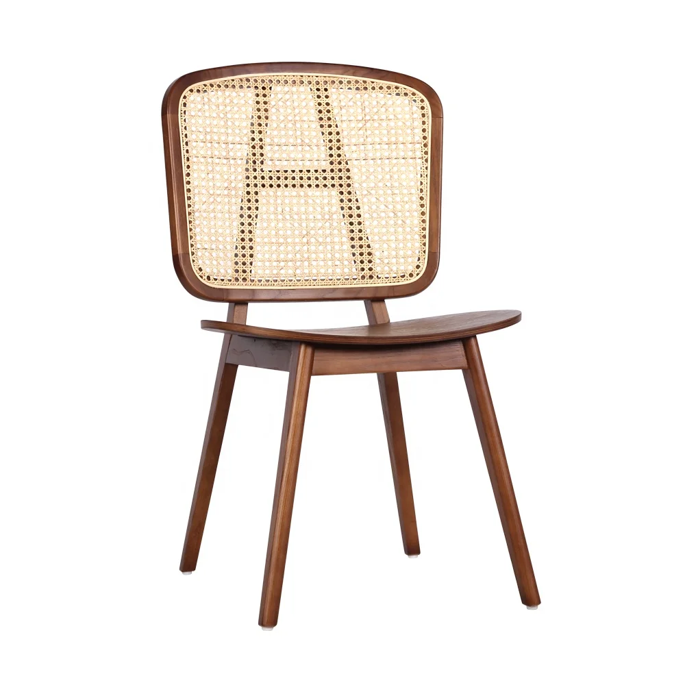 Manufacturers Ash Solid Wood Rattan Furniture Cafe Nordic Rattan Chair Wooden Dining Chair