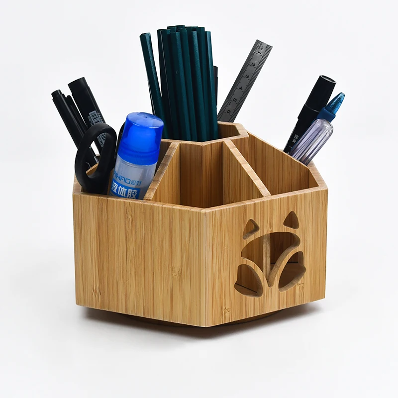 WDF Factory Wholesale holder and shelf for pen and pencils custom container stationery organizer bamboo pen holders